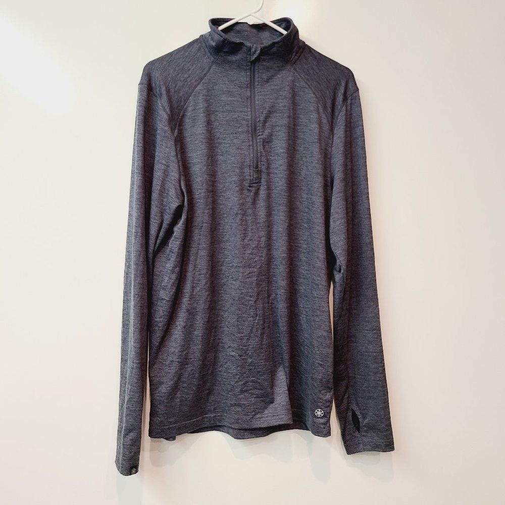 Gaiam Shirt Long Sleeve Gray Pullover Quarter Zip Athletic Top Medium